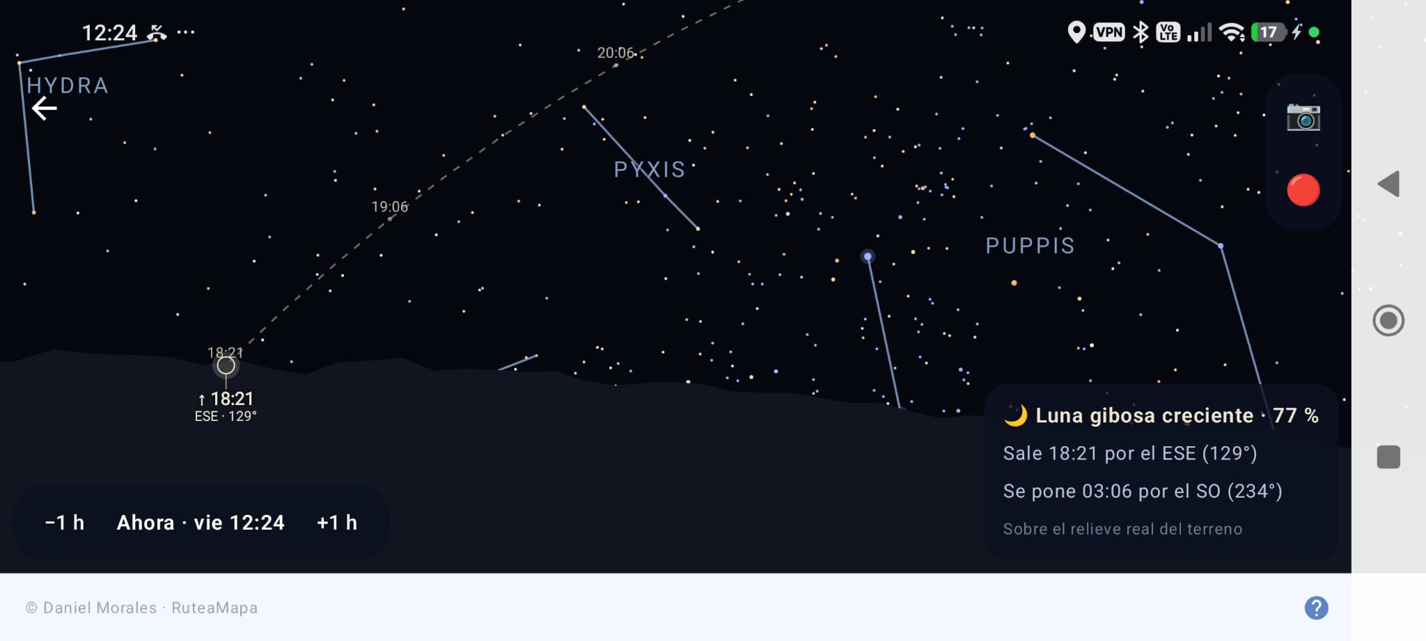 Identificación de estrellas y constelaciones en Sierra Nevada