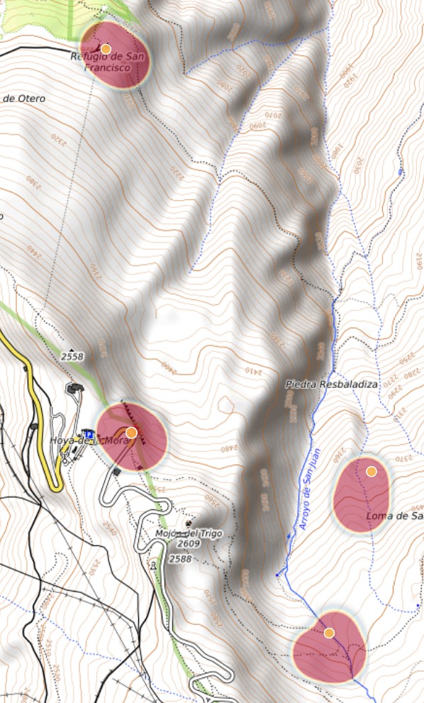 Detalle de punto de interés con geomorfología glaciar